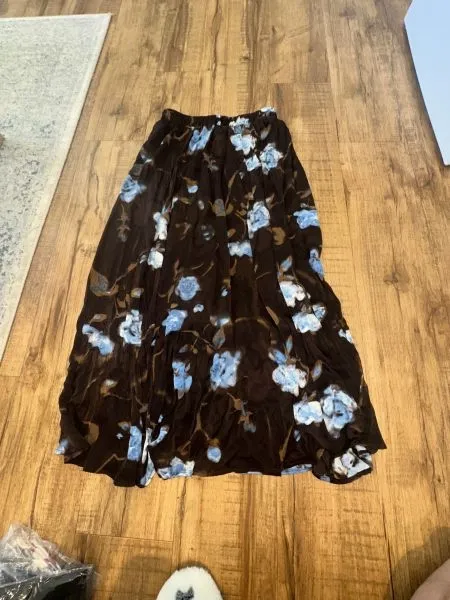 & Other Stories Maxi Dress — Brown & Blue Floral — Size S