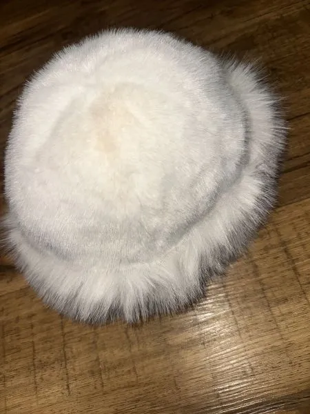 Cream Faux Fur Bucket Hat — Soft Fluffy Winter Hat