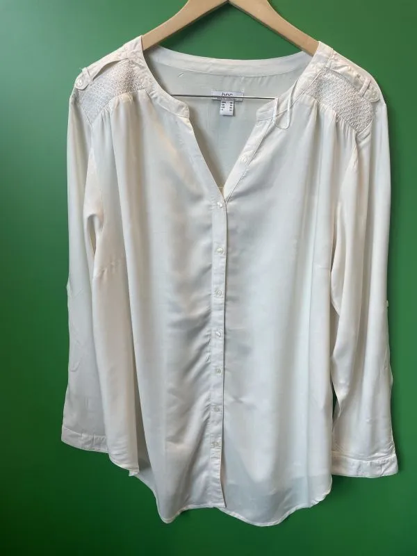Ivory v neck blouse