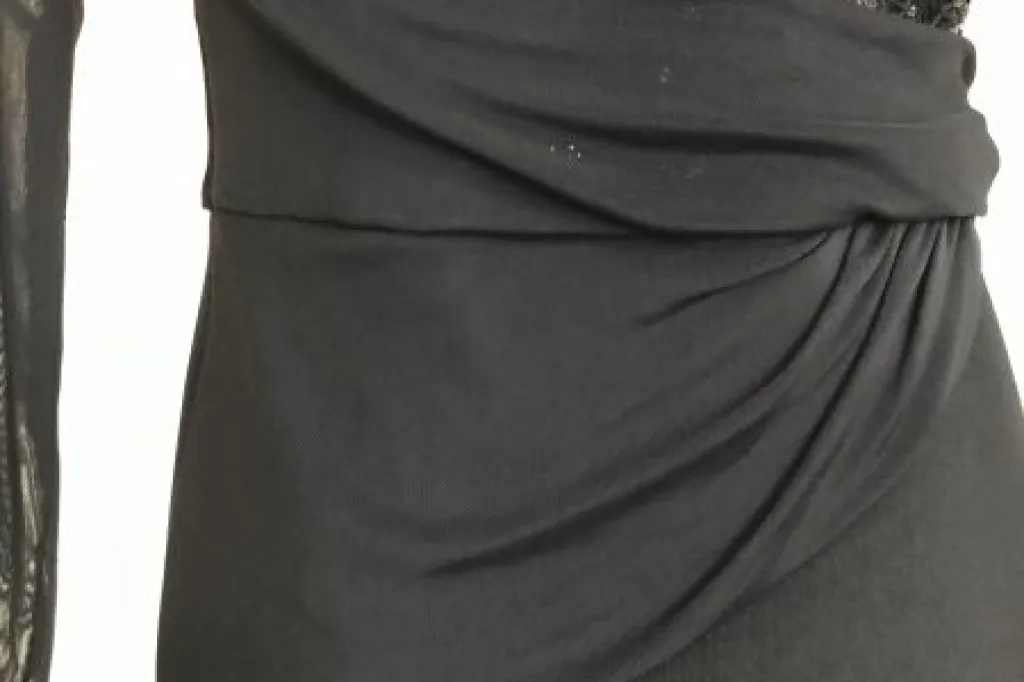 Lipsy Black Michelle Keegan Long Sleeve Lace Chested Dress