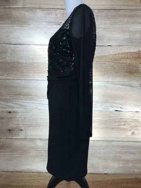 Lipsy Black Michelle Keegan Long Sleeve Lace Chested Dress