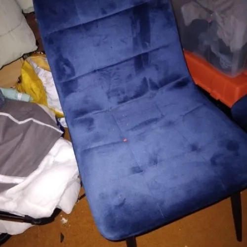 Pair of dark blue velvet chairs BRAND NEW