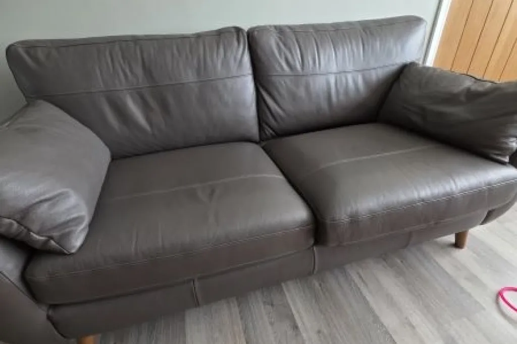 Next Wilson small leather three seater sofa