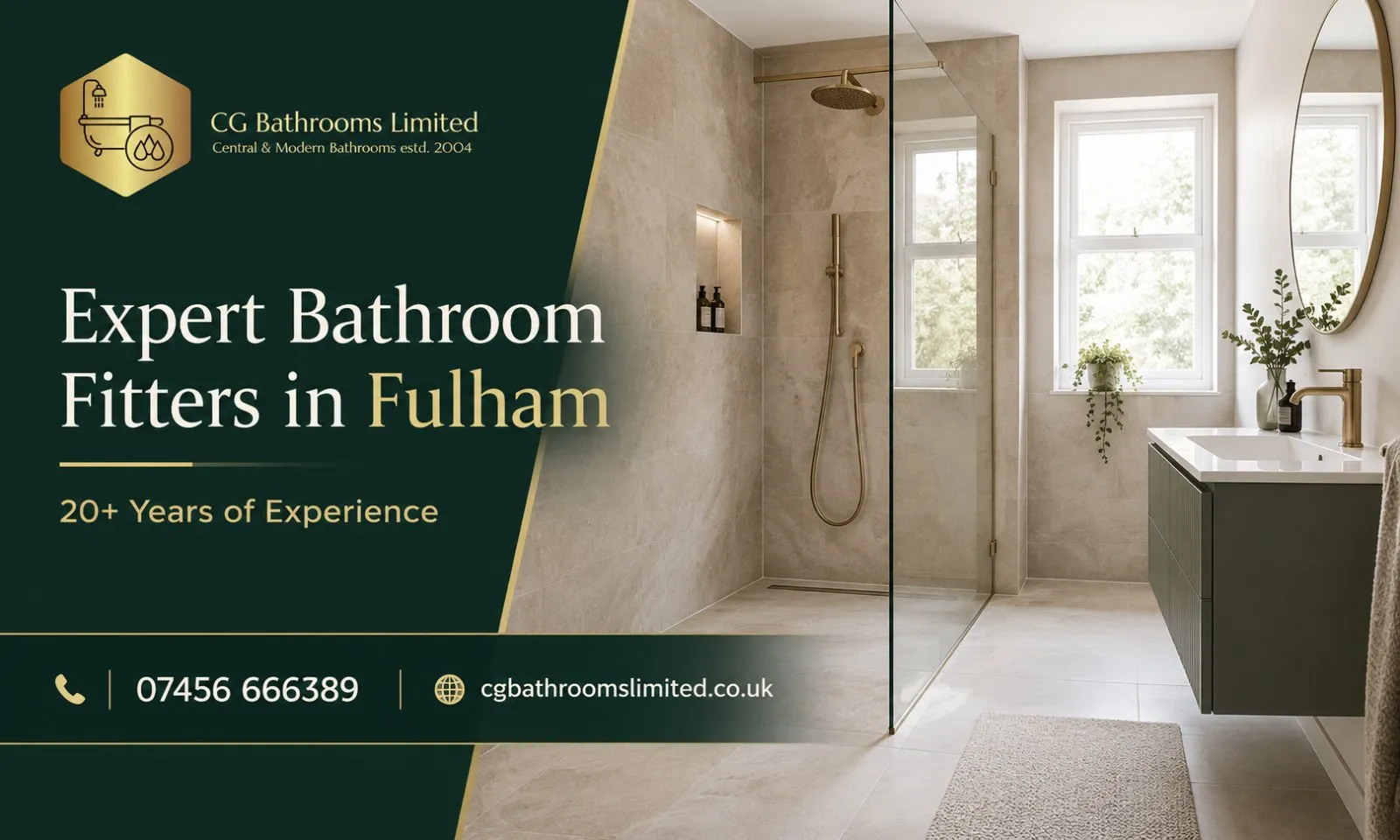 Expert bathroom fitters in Fulham - 20+ Years of Experience