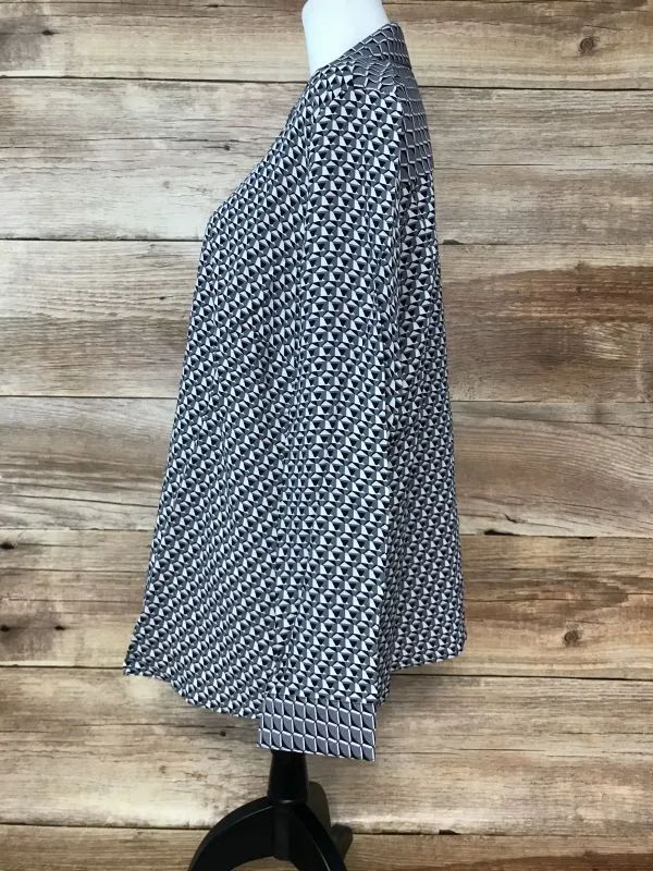 Rick Cardona Grey, Black & Pink Pattern Blouse