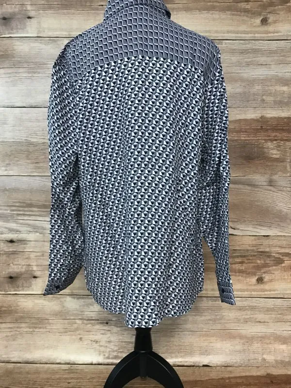 Rick Cardona Grey, Black & Pink Pattern Blouse