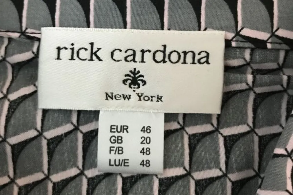 Rick Cardona Grey, Black & Pink Pattern Blouse
