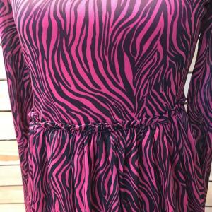 Bodyflirt Dark Pink/Black Patterned Long Sleeve Dress