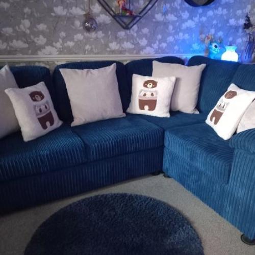 Navy corner sofa