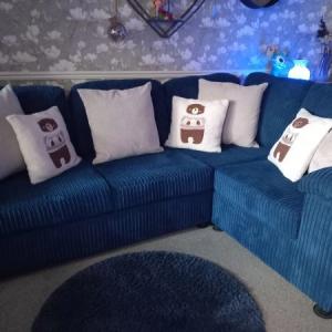 Navy corner sofa