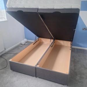 Double ottoman bed and mattress