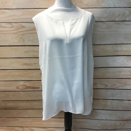 Cream Sleeveless Chiffon Top