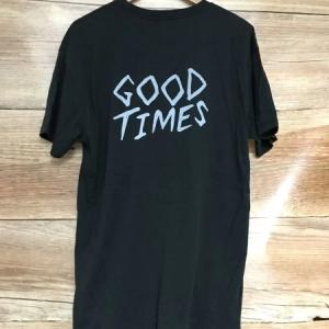 Abrand Black Short Sleeve T-Shirt with Good Times Print on Rear