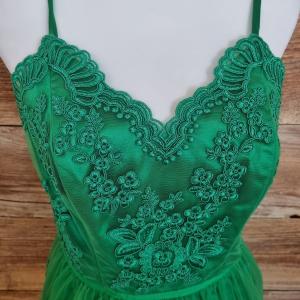 Green netted dress