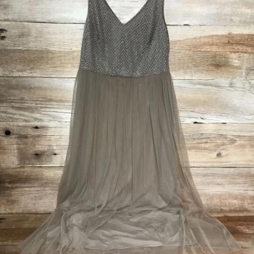 Adrianna Papell Pink Sleeveless Long Length Gown with Embellished Bodice