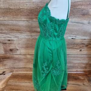 Green netted dress