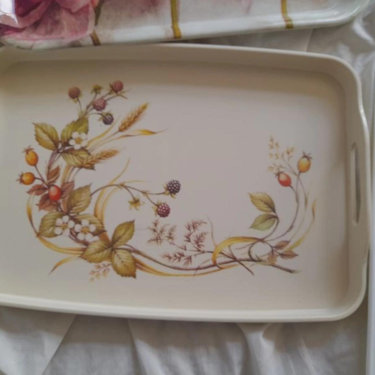 9x High-Quality Melamine Serving Trays, Different Sizes Large Round Square and Rectangular