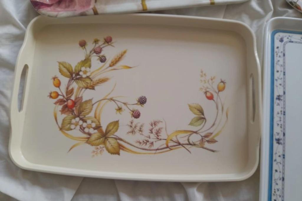 9x High-Quality Melamine Serving Trays, Different Sizes Large Round Square and Rectangular