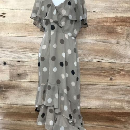 Kaleidoscope Brown & Black Polka Dot Dress