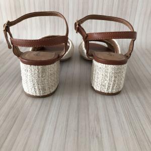 Kaleidoscope Tan/Cream Block Heel Sandals