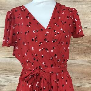 Quiz Red Ditsy Wrap Dress