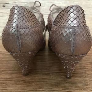 Henie tie up with kitten heels