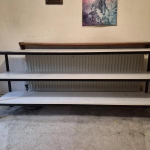 Solid Metal framed workbench with three shelves