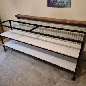 Solid Metal framed workbench with three shelves