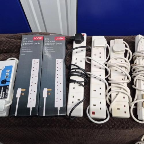 Selection of 3-pin mains extension sockets, total of 31 items