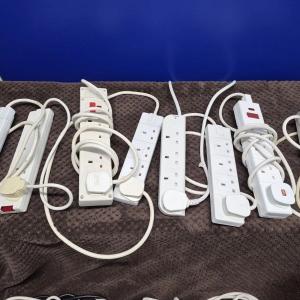 Selection of 3-pin mains extension sockets, total of 31 items