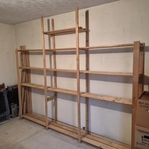 Wooden shelving unit