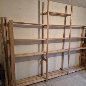 Wooden shelving unit