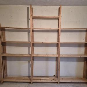 Wooden shelving unit