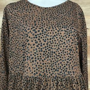 Kaleidoscope Brown Ditsy Tiered Dress