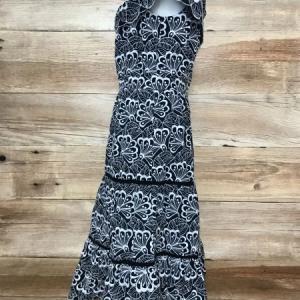 Glamour Navy and White Wide Neck Dress