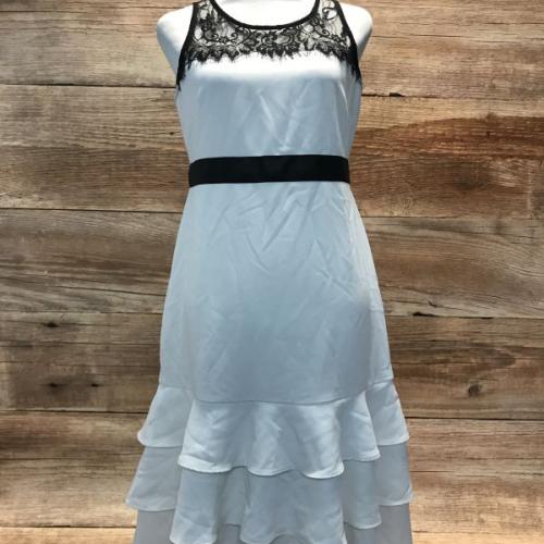 White and black dress