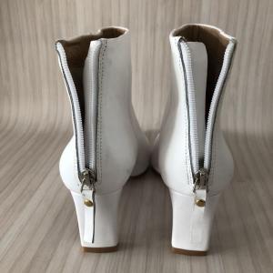 Kaleidoscope White Leather Ankle Boots