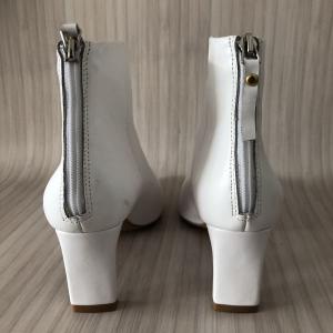 Kaleidoscope White Leather Ankle Boots