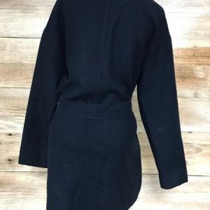 Tommy Hilfiger Black and Blue Tie Up Robe Style Coat