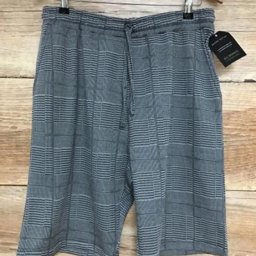 Black and White Checked Loose Fit Shorts