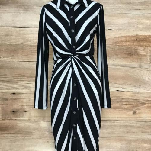 Bodyflirt Black and White Striped Dress