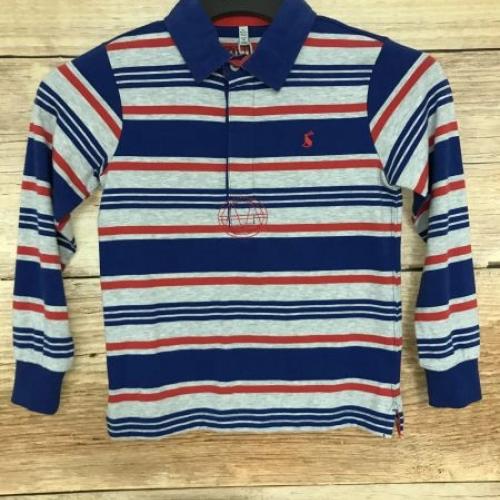 Joules Blue and Grey Striped Rugby Style Shirt