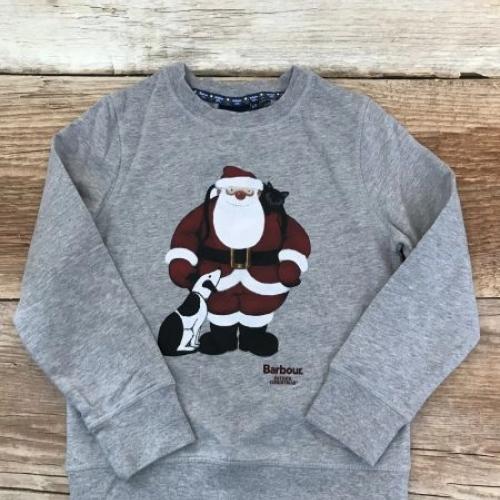 Barbour Grey Father Christmas Long Sleeve Top