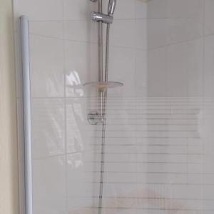 GLASS SHOWER SCREEN AND MIXER TAPS