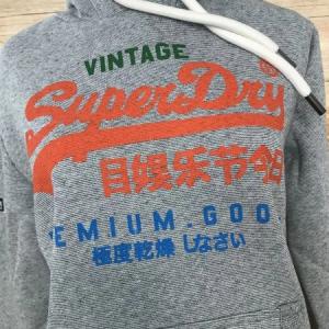Superdry Silver Grey Vintage Logo Hoodie