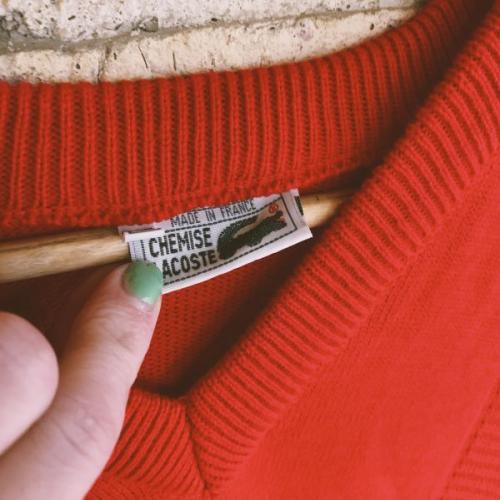 Vintage Lacoste V-neck jumper size L