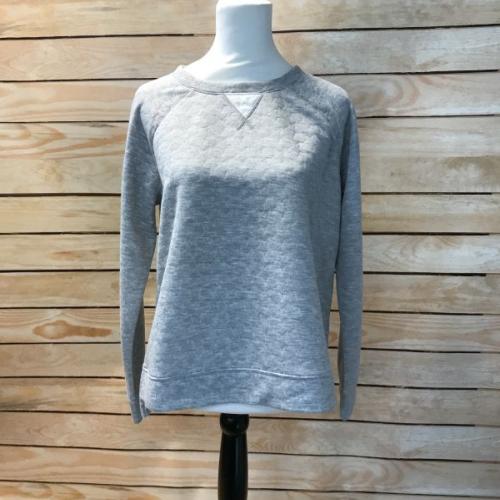Quilted Crew Neck Grey Jumper
