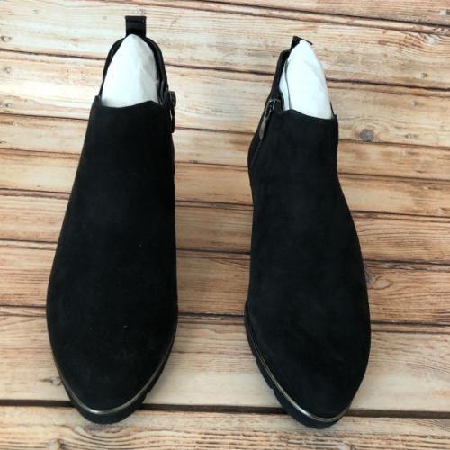 VAN DAL RUSSET BLACK SUEDE ANKLE BOOTS