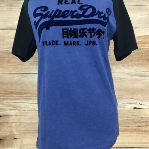 SuperDry Blue Japanese Logo Sports T-Shirt
