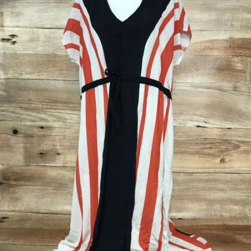 Love Mark Heyes Black, Orange and White Maxi Dress